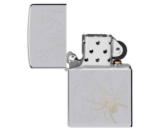 Зажигалка ZIPPO Spider Design с покрытием High Polish Chrome, латунь/сталь, серебристая, 38x13x57 мм, изображение 4