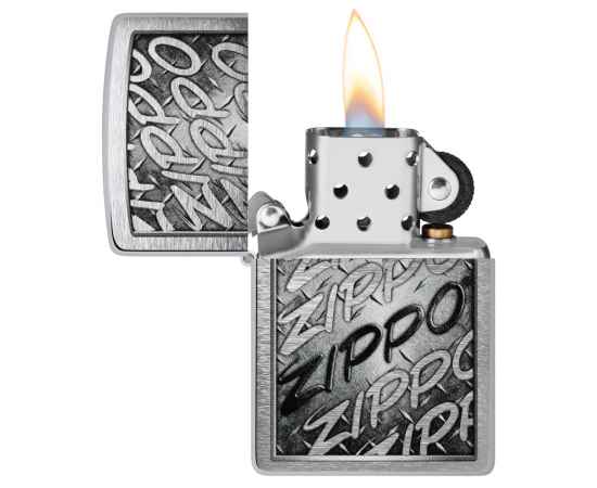 Зажигалка ZIPPO с покрытием Brushed Chrome, латунь/сталь, серебристая, 38x13x57 мм, изображение 3