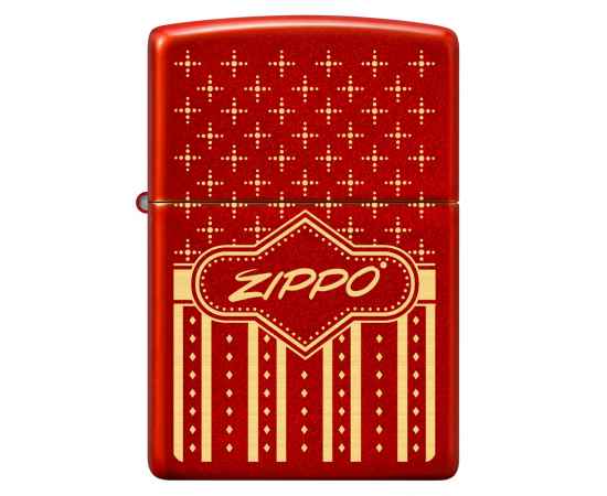 Зажигалка ZIPPO с покрытием Metallic Red, латунь/сталь, красная, 38x13x57 мм, изображение 2