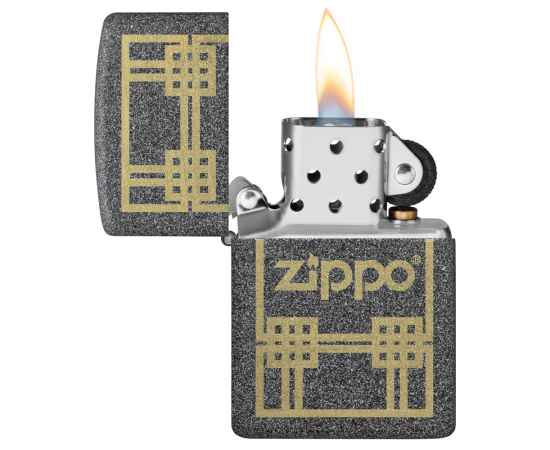 Зажигалка ZIPPO с покрытием Iron Stone, латунь/сталь, серая, матовая, 38x13x57 мм, изображение 3