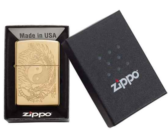 Зажигалка ZIPPO Classic с покрытием High Polish Brass, латунь/сталь, золотистая, 38x13x57 мм, изображение 6
