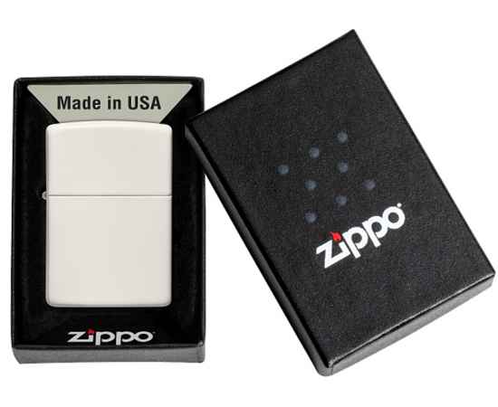 Зажигалка ZIPPO Classic с покрытием Glow In The Dark, латунь/сталь, белая, матовая, 38x13x57 мм, изображение 10