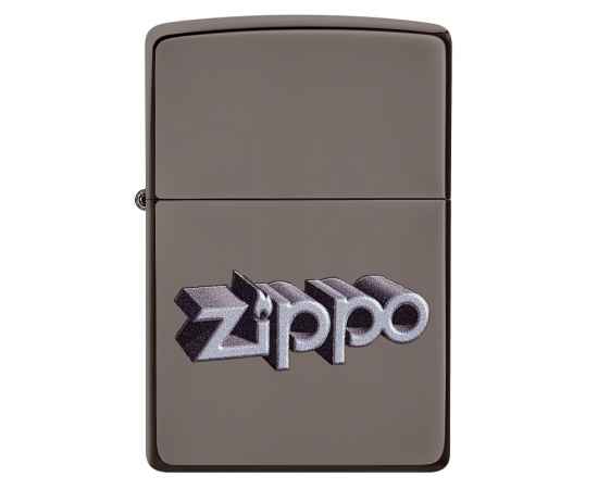 Зажигалка ZIPPO Zippo Design с покрытием Black Ice®, латунь/сталь, чёрная, глянцевая, 38x13x57 мм, изображение 2