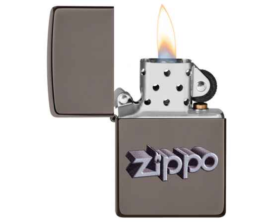 Зажигалка ZIPPO Zippo Design с покрытием Black Ice®, латунь/сталь, чёрная, глянцевая, 38x13x57 мм, изображение 3