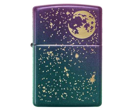 Зажигалка ZIPPO Starry Sky с покрытием Iridescent, латунь/сталь, фиолетовая, матовая, 38x13x57 мм, изображение 2