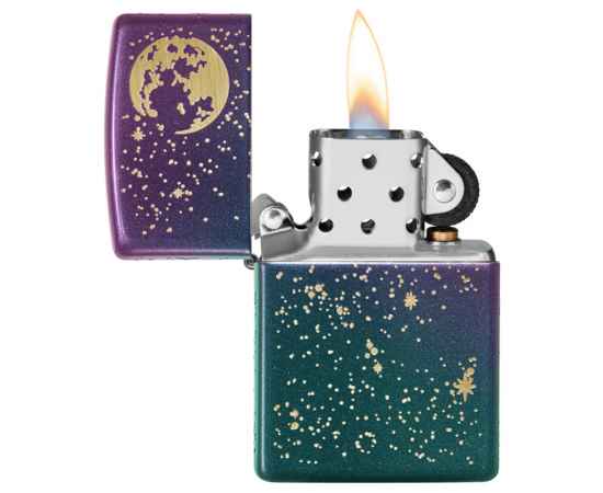 Зажигалка ZIPPO Starry Sky с покрытием Iridescent, латунь/сталь, фиолетовая, матовая, 38x13x57 мм, изображение 3