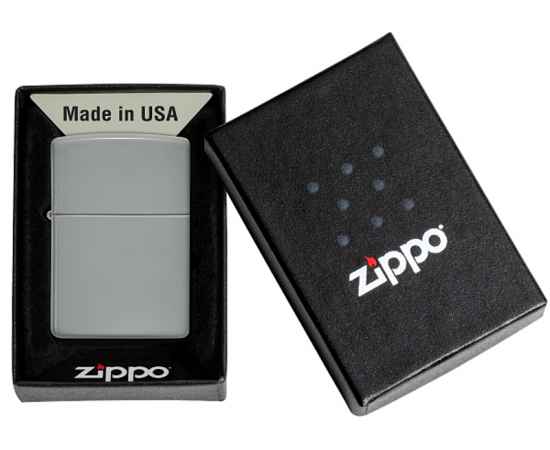 Зажигалка ZIPPO Classic с покрытием Flat Grey, латунь/сталь, серая, глянцевая, 38x13x57 мм, изображение 10