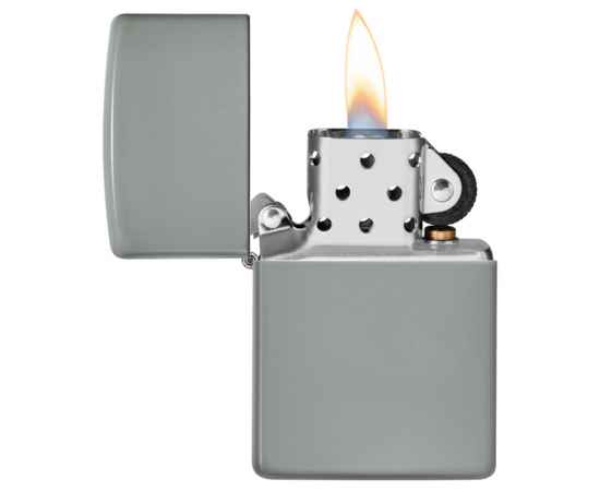 Зажигалка ZIPPO Classic с покрытием Flat Grey, латунь/сталь, серая, глянцевая, 38x13x57 мм, изображение 3