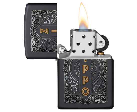 Зажигалка ZIPPO Classic с покрытием Black Matte, латунь/сталь, черная, 38x13x57 мм, изображение 2