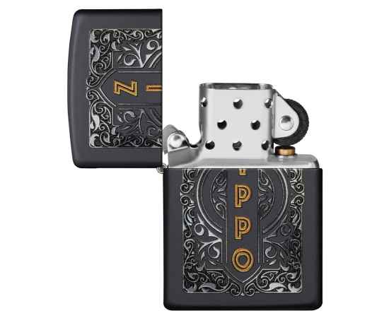 Зажигалка ZIPPO Classic с покрытием Black Matte, латунь/сталь, черная, 38x13x57 мм, изображение 3