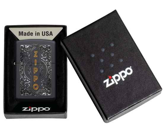 Зажигалка ZIPPO Classic с покрытием Black Matte, латунь/сталь, черная, 38x13x57 мм, изображение 6