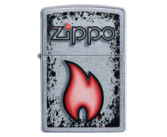 Зажигалка ZIPPO Flame Design с покрытием Street Chrome, латунь/сталь, серебристая, 38x13x57 мм, изображение 4