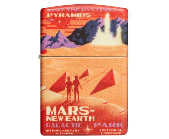 Зажигалка ZIPPO Mars Design с покрытием 540 Matte, латунь/сталь, красная, матовая, 38x13x57 мм, изображение 2