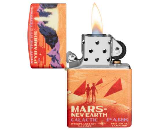 Зажигалка ZIPPO Mars Design с покрытием 540 Matte, латунь/сталь, красная, матовая, 38x13x57 мм, изображение 3