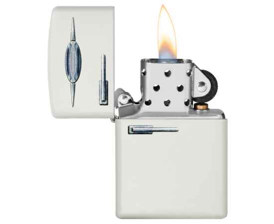 Зажигалка ZIPPO Retro Fridge Design с покрытием White Matte, латунь/сталь, серебристая, 38x13x57 мм, изображение 3