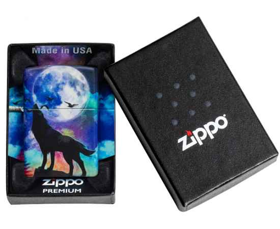 Зажигалка ZIPPO Wolf Design с покрытием 540 Matte, латунь/сталь, разноцветная, матовая, 38x13x57 мм, изображение 10