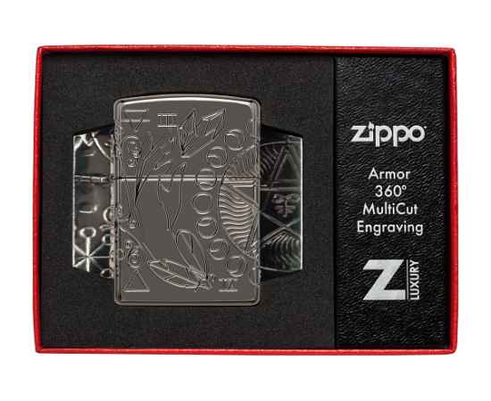 Зажигалка ZIPPO Armor® Wicca Design с покрытием Black Ice®, латунь/сталь, чёрная, 38x13x57 мм, изображение 10