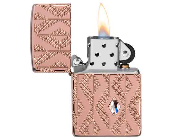 Зажигалка ZIPPO Armor® Geometric с покрытием Rose Gold, латунь/сталь, розовое золото, 38x13x57 мм, изображение 3