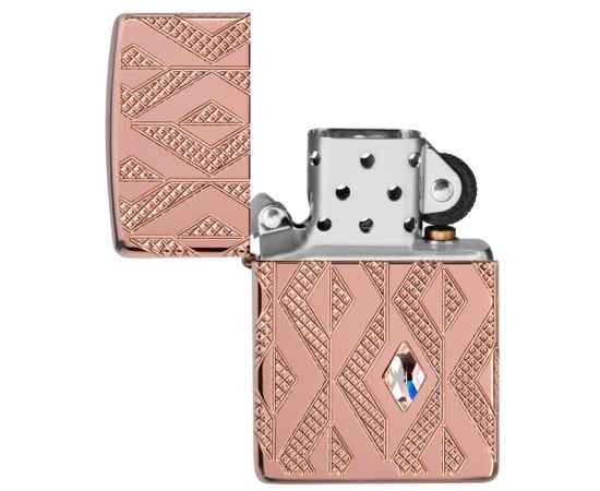 Зажигалка ZIPPO Armor® Geometric с покрытием Rose Gold, латунь/сталь, розовое золото, 38x13x57 мм, изображение 4