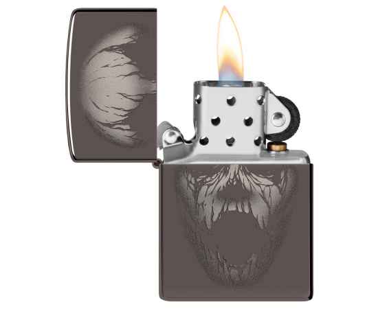 Зажигалка ZIPPO Screaming Monster с покрытием Black Ice®, латунь/сталь, черная, 38x13x57 мм, изображение 3
