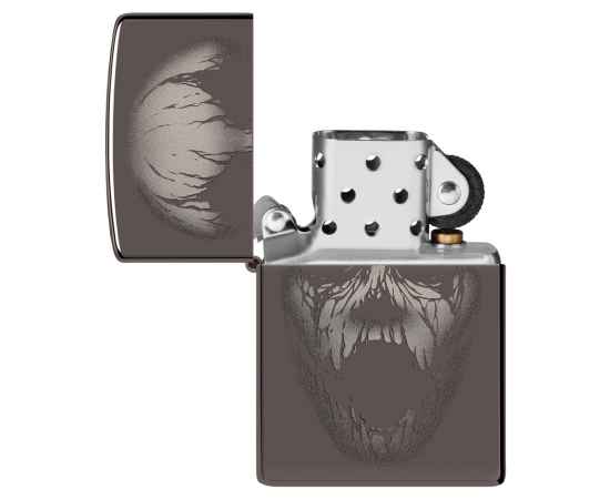 Зажигалка ZIPPO Screaming Monster с покрытием Black Ice®, латунь/сталь, черная, 38x13x57 мм, изображение 4