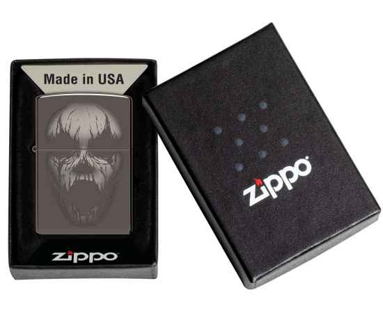 Зажигалка ZIPPO Screaming Monster с покрытием Black Ice®, латунь/сталь, черная, 38x13x57 мм, изображение 6