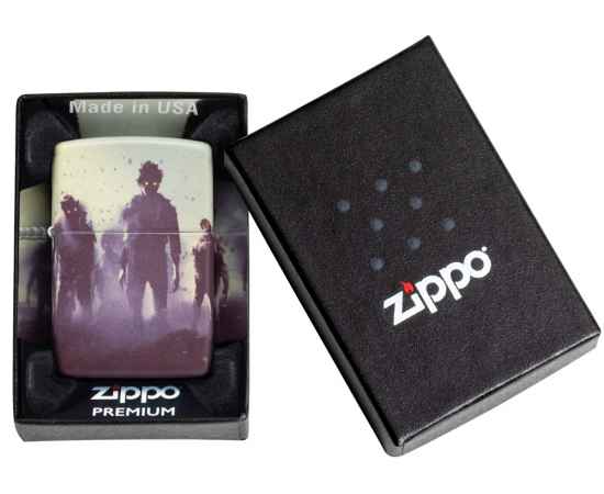 Зажигалка ZIPPO Zombie Design с покрытием 540 Matte, латунь/сталь, белая, матовая, 38x13x57 мм, изображение 6