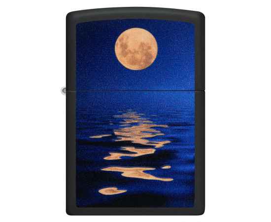 Зажигалка ZIPPO Moon Sunset с покрытием Black Light, латунь/сталь, чёрная, матовая, 38x13x57 мм, изображение 2
