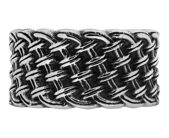 Кольцо ZIPPO, серебристое, с плетёным орнаментом, нержавеющая сталь, 1,2x0,2 см, диаметр 19,1 мм, изображение 2