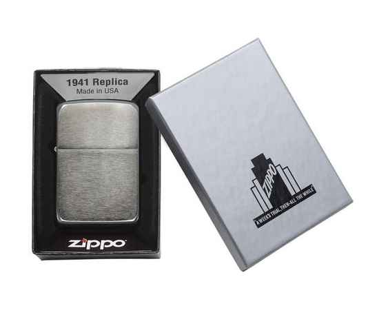 Зажигалка ZIPPO 1941 Replica ™ с покрытием Black Ice ®, латунь/сталь, чёрная, глянцевая, 38x13x57 мм, изображение 4