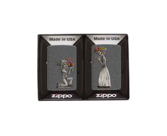 Набор ZIPPO Влюбленные зомби из двух зажигалок с покрытием Iron Stone™, серые, матовые, изображение 4
