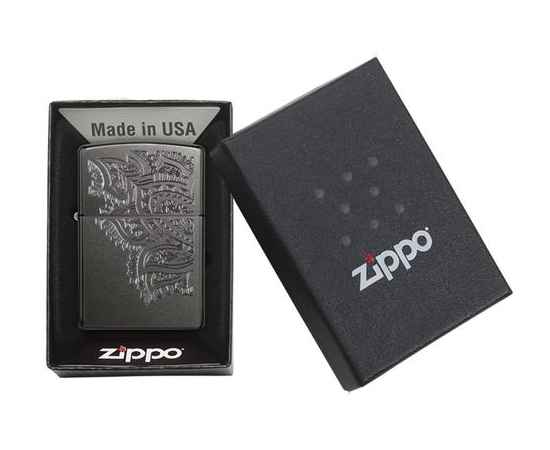 Зажигалка ZIPPO Classic с покрытием Gray, латунь/сталь, серая, матовая, 38x13x57 мм, изображение 5