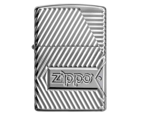 Зажигалка ZIPPO Armor® с покрытием High Polish Chrome, латунь/сталь, серебристая, 38x13x57 мм, изображение 3