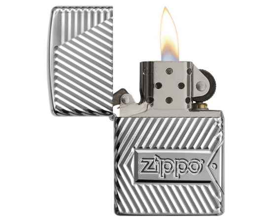 Зажигалка ZIPPO Armor® с покрытием High Polish Chrome, латунь/сталь, серебристая, 38x13x57 мм, изображение 4