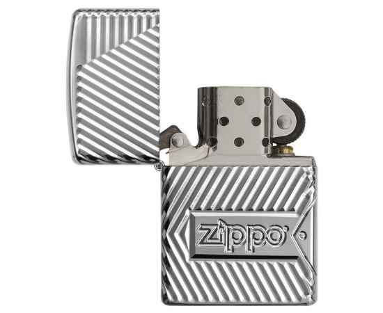Зажигалка ZIPPO Armor® с покрытием High Polish Chrome, латунь/сталь, серебристая, 38x13x57 мм, изображение 5