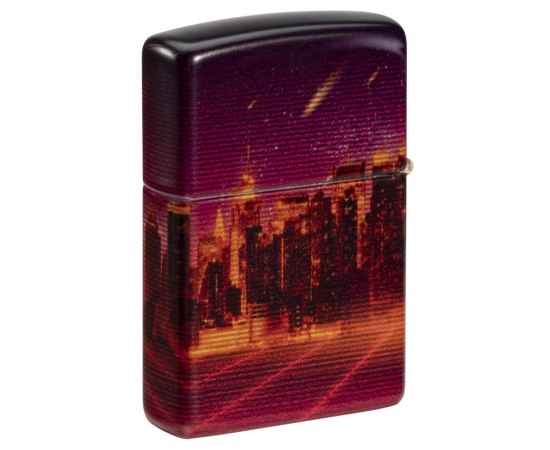 Зажигалка ZIPPO Cyber City с покрытием 540 Matte, латунь/сталь, оранжевая 38x13x57 мм, изображение 7