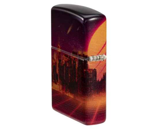 Зажигалка ZIPPO Cyber City с покрытием 540 Matte, латунь/сталь, оранжевая 38x13x57 мм, изображение 9
