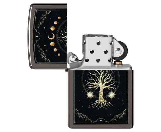 Зажигалка ZIPPO Mystic Nature Design с покрытием Black Ice®, латунь/сталь, черная, 38x13x57 мм, изображение 4