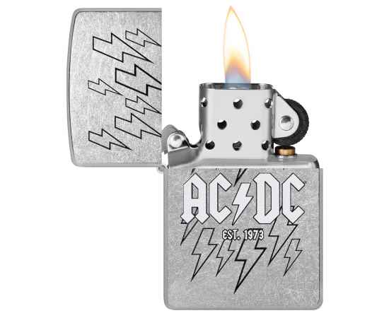 Зажигалка ZIPPO AC/DC с покрытием Street Chrome, латунь/сталь, серебристая, 38x13x57 мм, изображение 3
