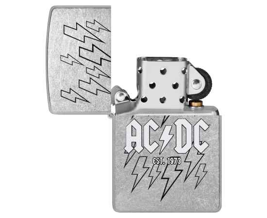 Зажигалка ZIPPO AC/DC с покрытием Street Chrome, латунь/сталь, серебристая, 38x13x57 мм, изображение 4