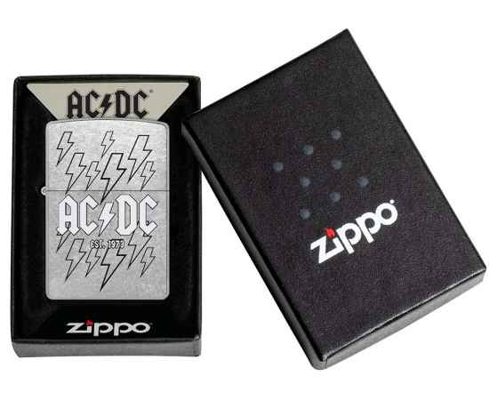 Зажигалка ZIPPO AC/DC с покрытием Street Chrome, латунь/сталь, серебристая, 38x13x57 мм, изображение 6