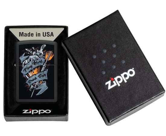 Зажигалка ZIPPO Darts с покрытием Black Matte, латунь/сталь, черная 38x13x57 мм, изображение 6