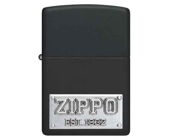 Зажигалка ZIPPO License Plate с покрытием Black Matte, латунь/сталь, черная, 38x13x57 мм, изображение 2