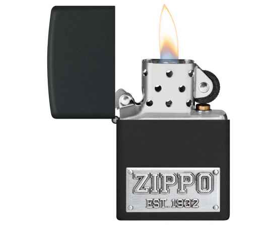 Зажигалка ZIPPO License Plate с покрытием Black Matte, латунь/сталь, черная, 38x13x57 мм, изображение 3
