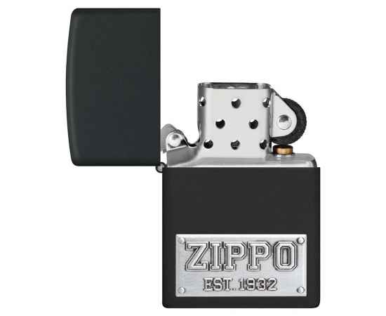 Зажигалка ZIPPO License Plate с покрытием Black Matte, латунь/сталь, черная, 38x13x57 мм, изображение 4