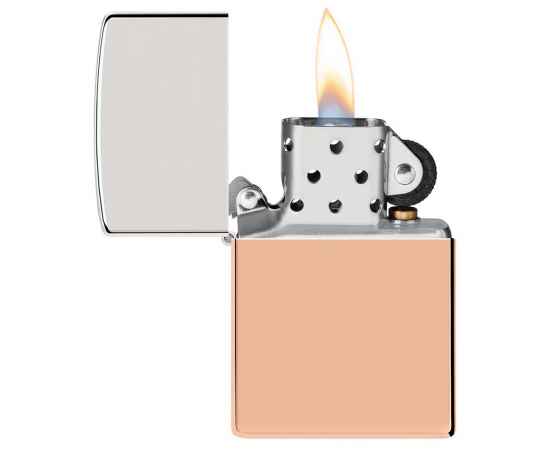 Зажигалка ZIPPO Bimetal с двойным металлическим покрытием, медь/латунь/сталь, медная, 38x13x57 мм, изображение 3