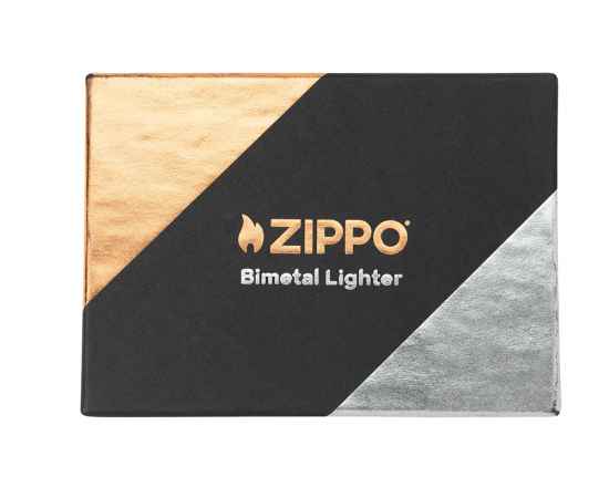 Зажигалка ZIPPO Bimetal с двойным металлическим покрытием, медь/латунь/сталь, медная, 38x13x57 мм, изображение 11