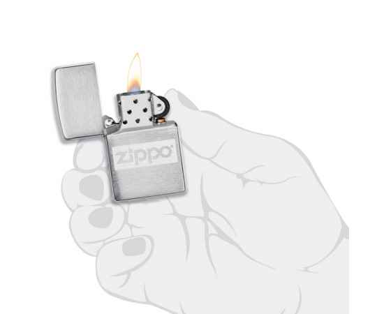 Подарочный набор ZIPPO: фляжка 89 мл и зажигалка, латунь/сталь, серебристый, в коробке с подвесом, изображение 6