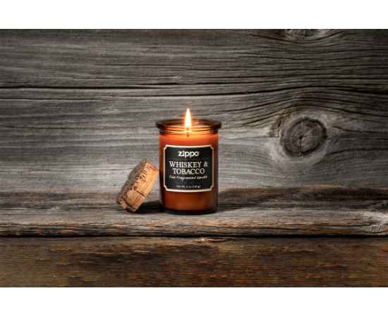 Ароматизированная свеча ZIPPO Whiskey & Tobacco, воск/хлопок/кора древесины/стекло, 70x100 мм, изображение 4