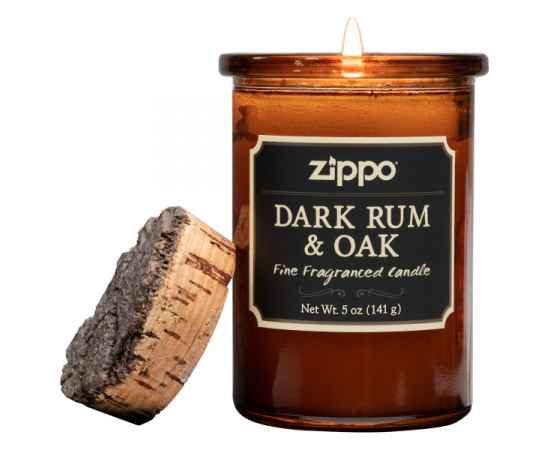 Ароматизированная свеча ZIPPO Dark Rum & Oak, воск/хлопок/кора древесины/стекло, 70x100 мм, изображение 2